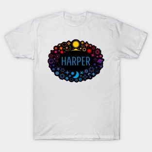 Harper name surrounded by space T-Shirt